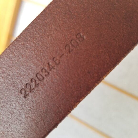 Ralph Lauren Polo Brown Leather Belt Distressed Hinged Buckle Men's Medium - Picture 8 of 13